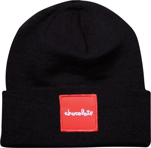 Chocolate RED SQUARE BEANIE-BLACK