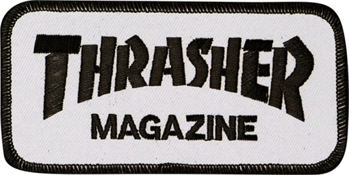 THRASHER MAG LOGO PATCH WHT/BLK