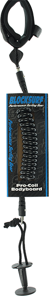 BLOCK SURF PRO COILED BODYBOARD LEASH BLACK