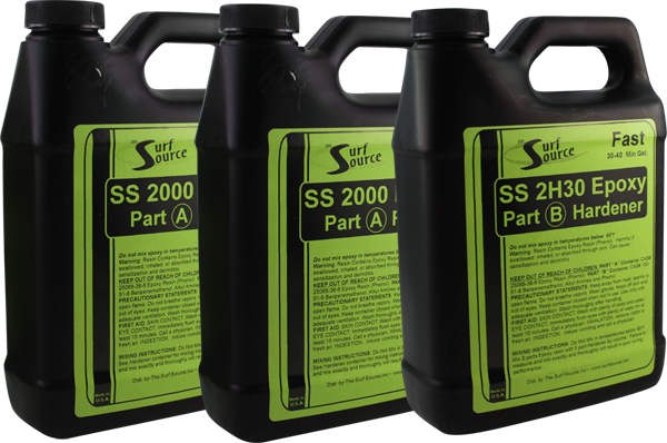 SURF SOURCE S.S. EPOXY 96oz SET/2x32oz resin 1x32oz hardener