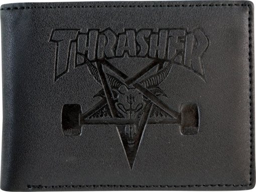 THRASHER SK8 GOAT LEATHER WALLET BLACK