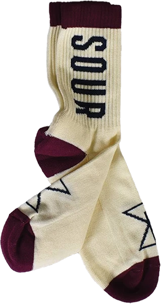 SOUR LOGO CREW SOCKS BURGUNDY