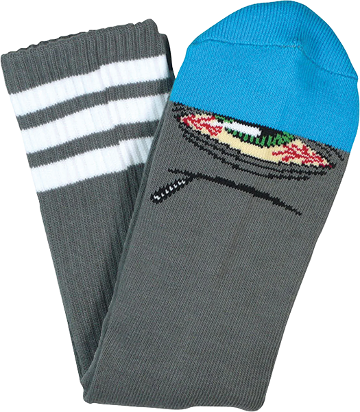 TOY MACHINE STONER SECT CREW SOCKS GREY/BLU 1 pair