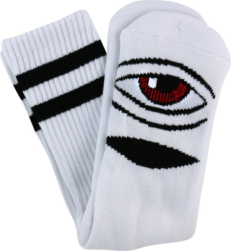 TOY MACHINE SECT EYE III CREW SOCKS WHITE 1 pair