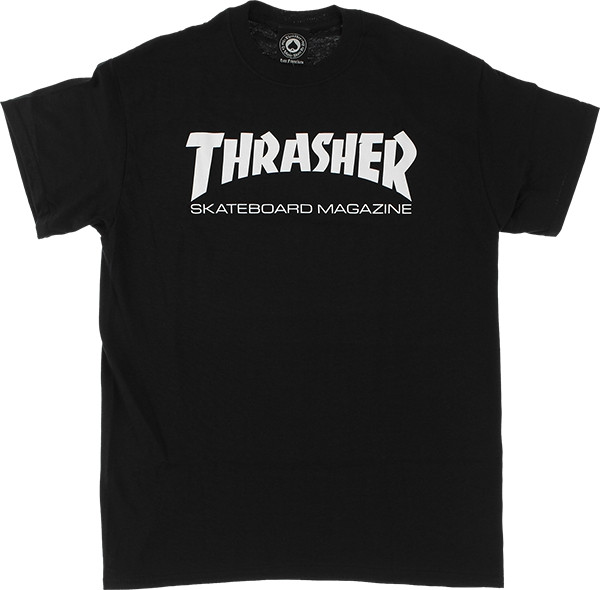 THRASHER SKATE MAG SS MEDIUM -BLK WHT