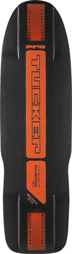 MOONSHINE TUCKER PRO LONGBOARD SKATEBOARD DECK-9.75x33 BLK/ORG