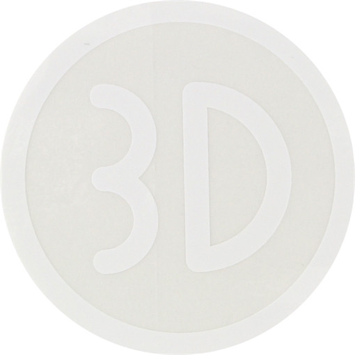 3D LOGO DECAL STICKER WHT single