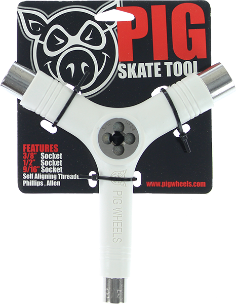 PIG SKATE SKATE TOOL-WHITE tri-socket threader