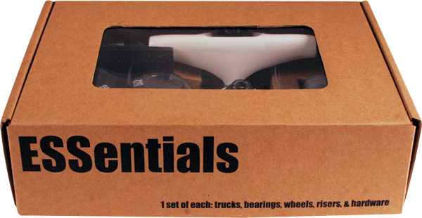 ESSENTIALS COMP PK WHT BLK W BLK 52mm  Skateboard Trucks Set of 2 Trucks