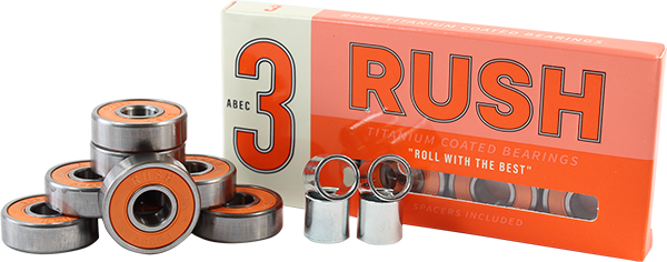 RUSH ABEC-3 BEARINGS W/SPACERS