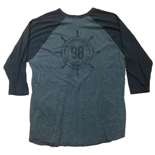 Boardparadise Stacked Wheel 98 Raglan 3/4 Sleeve Heather Black Black