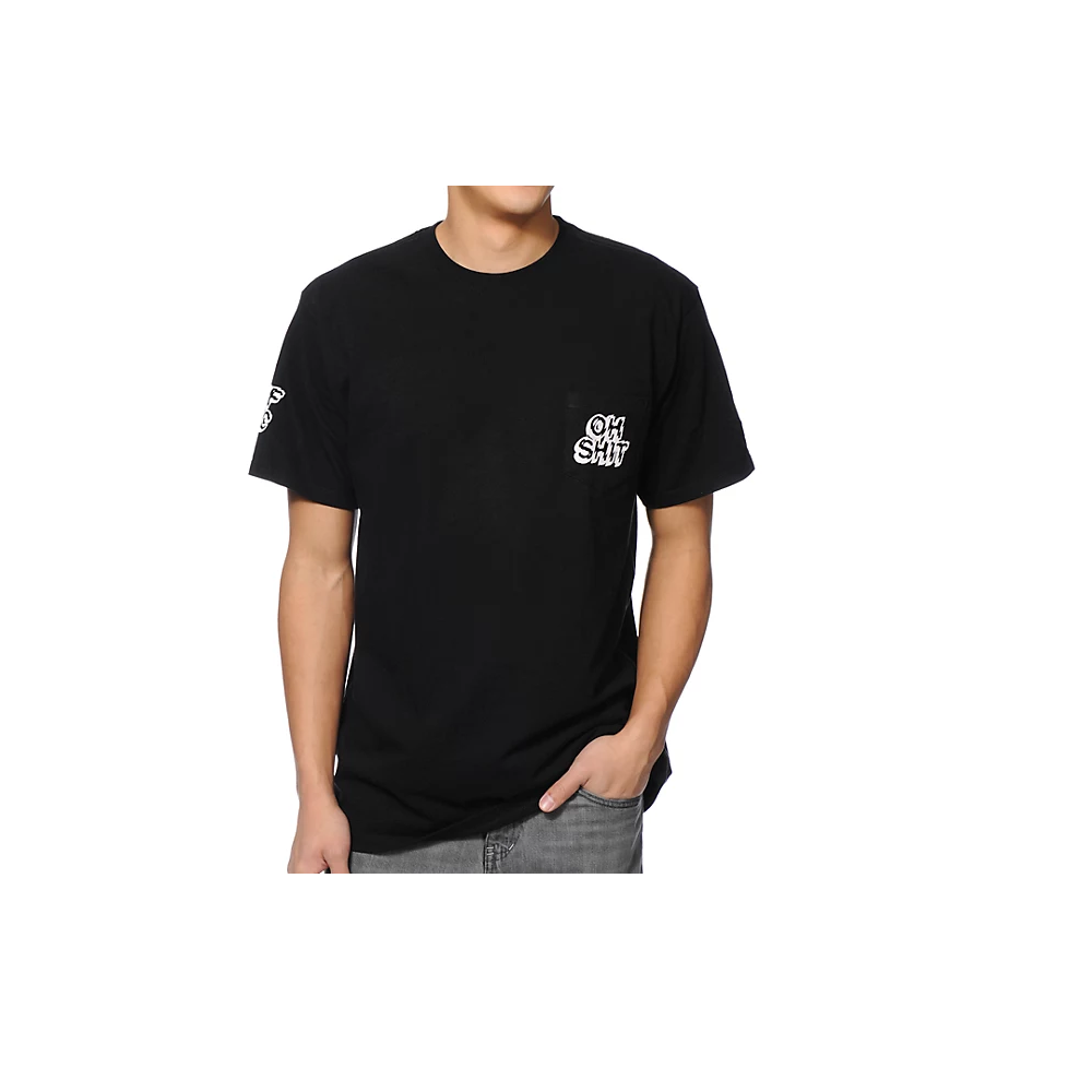 Huf OH SHIT POCKET T-Shirt Black