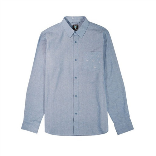 FourStar Calico LS Woven Shirt Light Blue