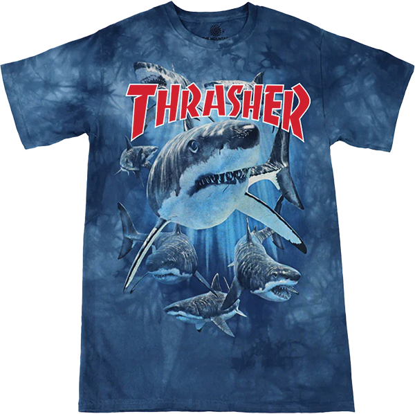 THRASHER SHARK SS TSHIRT MEDIUM BLUE DYE