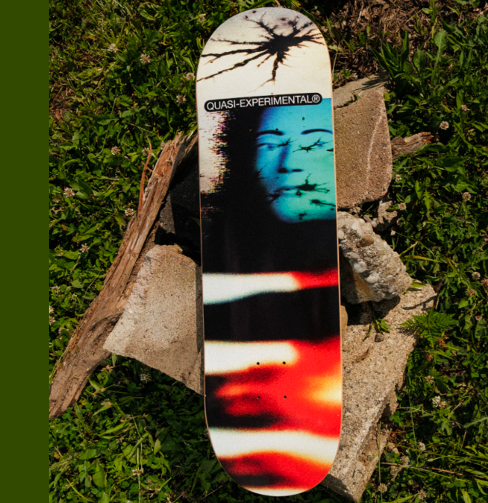 Quasi Altered States Skateboard Deck White Black Blue 8.0x14WB