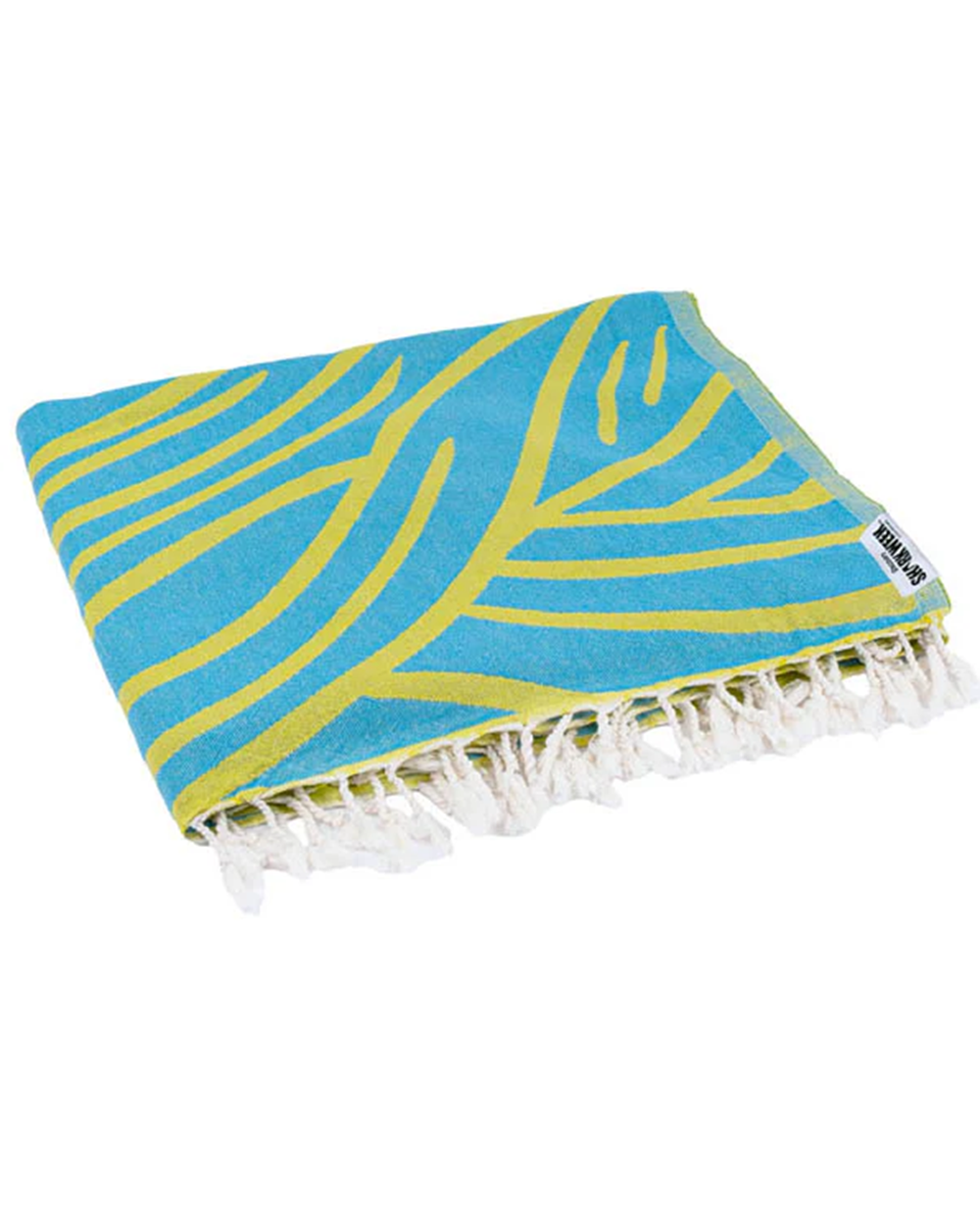 Sand Cloud Discovery Tiger Shark Towel Blue Yellow Large