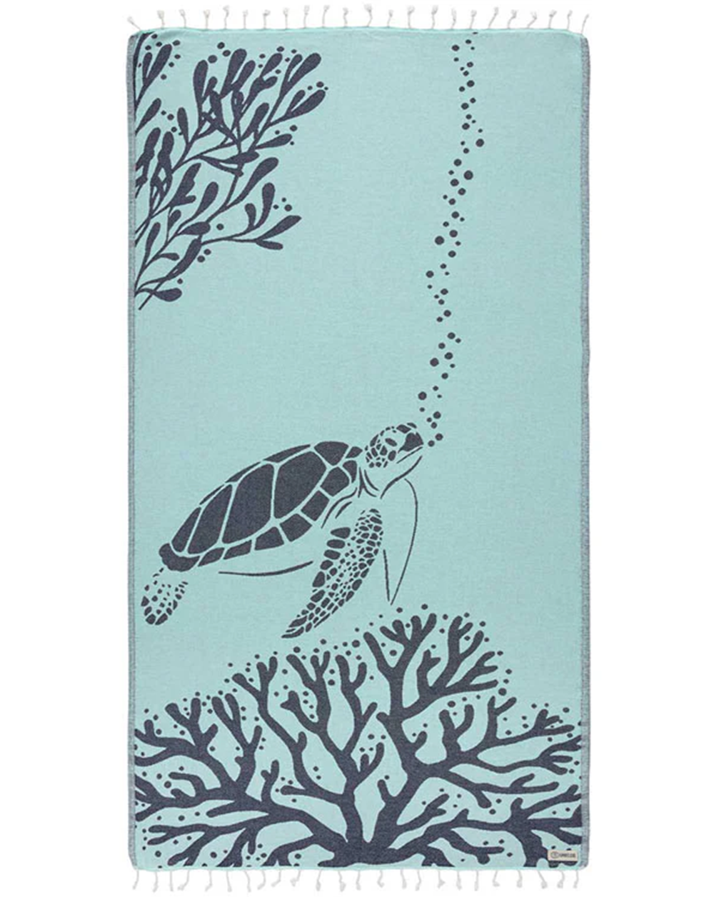 Sand Cloud Bubbles Turtle Towel Seaglass Regular