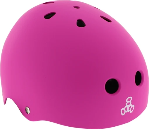 TRIPLE 8 LIL 8 SKATE HELMET NEON PINK RUBBER CERTFIED/astm
