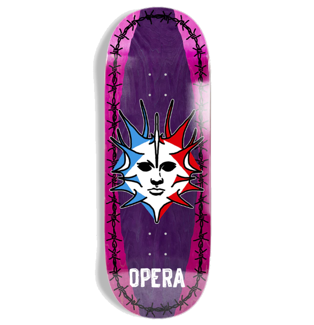 Opera Fatties Torn Spike Skateboard Deck Split Veneer 10x14.25wb