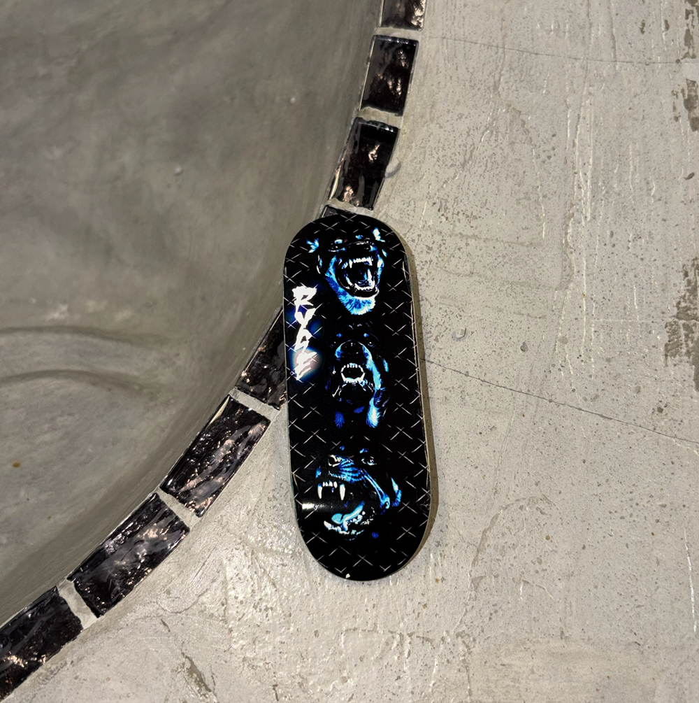 RYSE Where My Dogs At Fingerboard Deck Black Blue 34mm OG Asgard