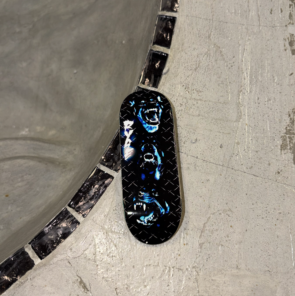 RYSE Where My Dogs At Fingerboard Deck Black Blue 34mm OG Asgard