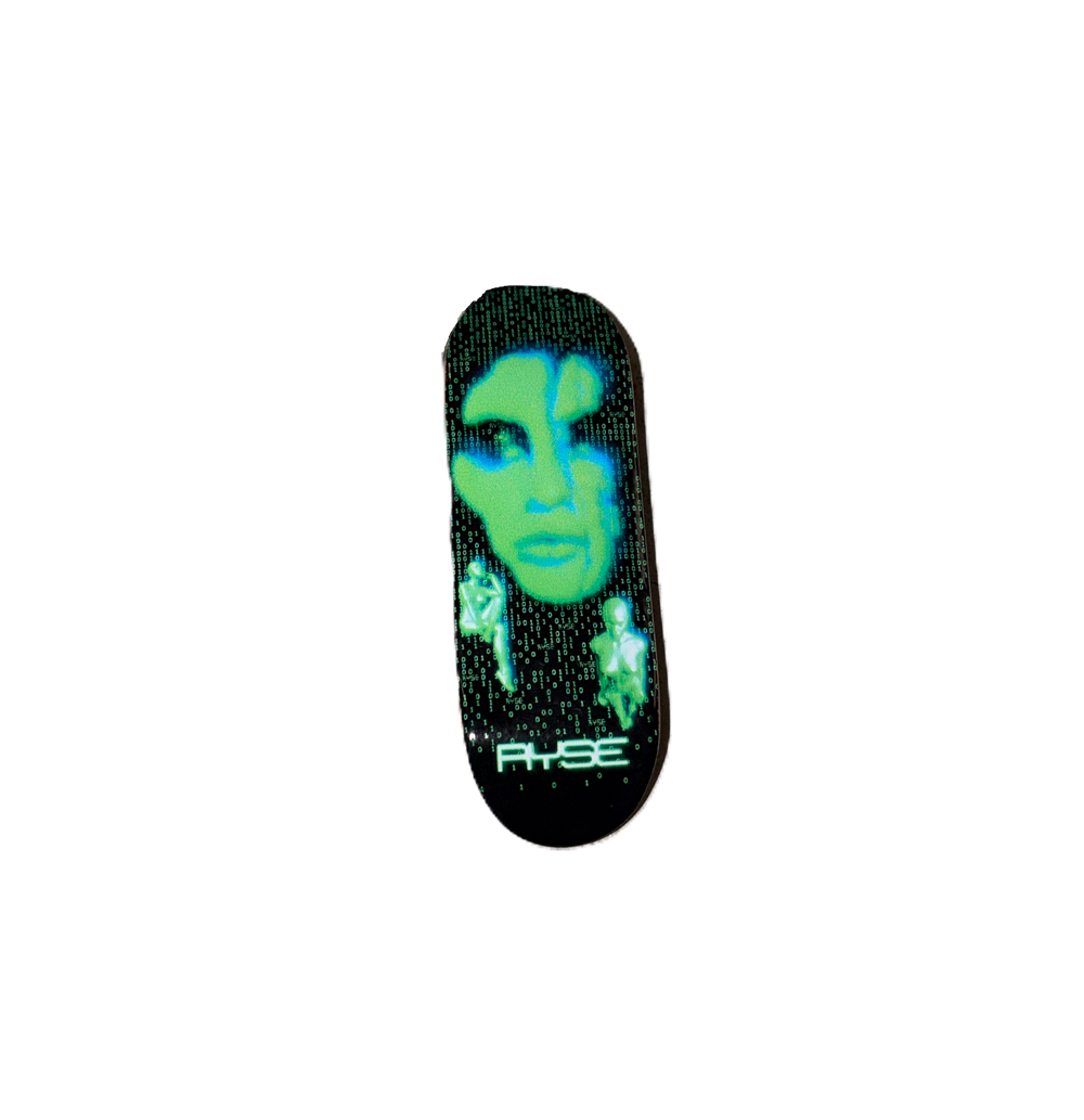 RYSE Simulated Reality Fingerboard Deck Black Green 32mm OG Asgard