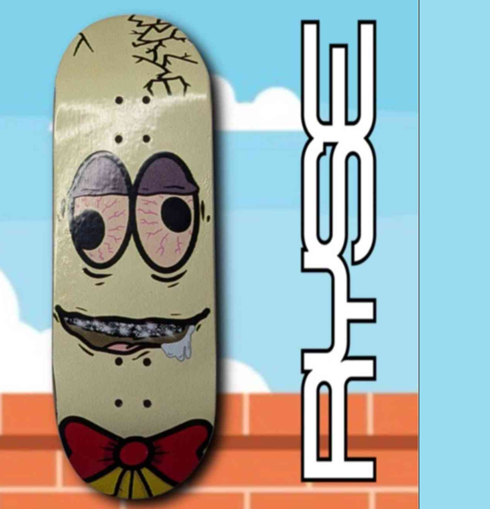 RYSE Humpty Iced Out Fingerboard Deck Yellow 34mm OG Midgard