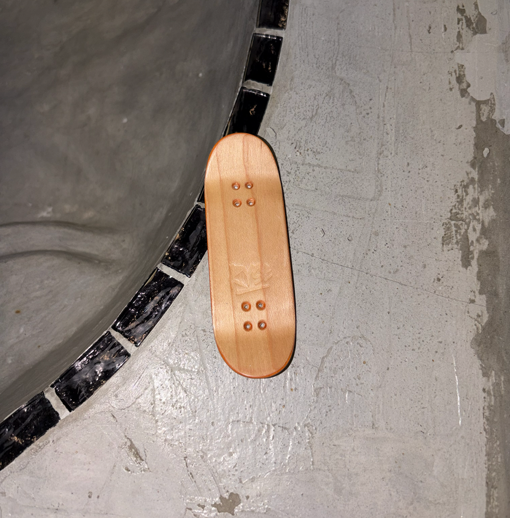 RYSE Broken Finger Fingerboard Deck Natural Black 34mm OG Asgard