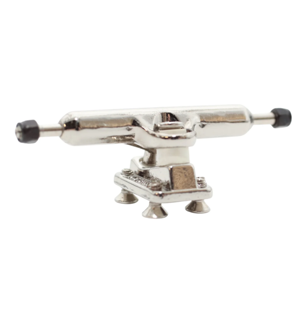 Flatface Blistered Dual Bearing Fingerboard Trucks Chrome 34mm