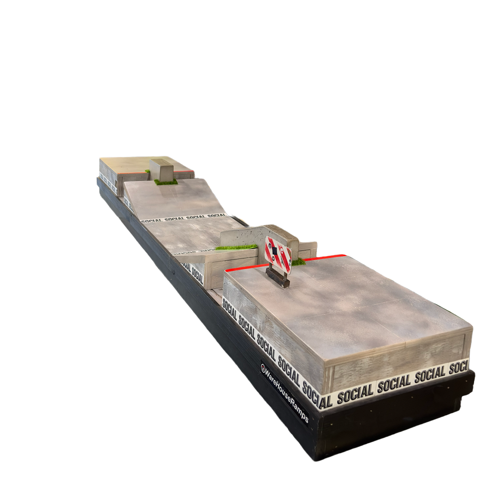 WAREHOUSE RAMPS Long Gap Fingerboard Park Black Grey 1x5
