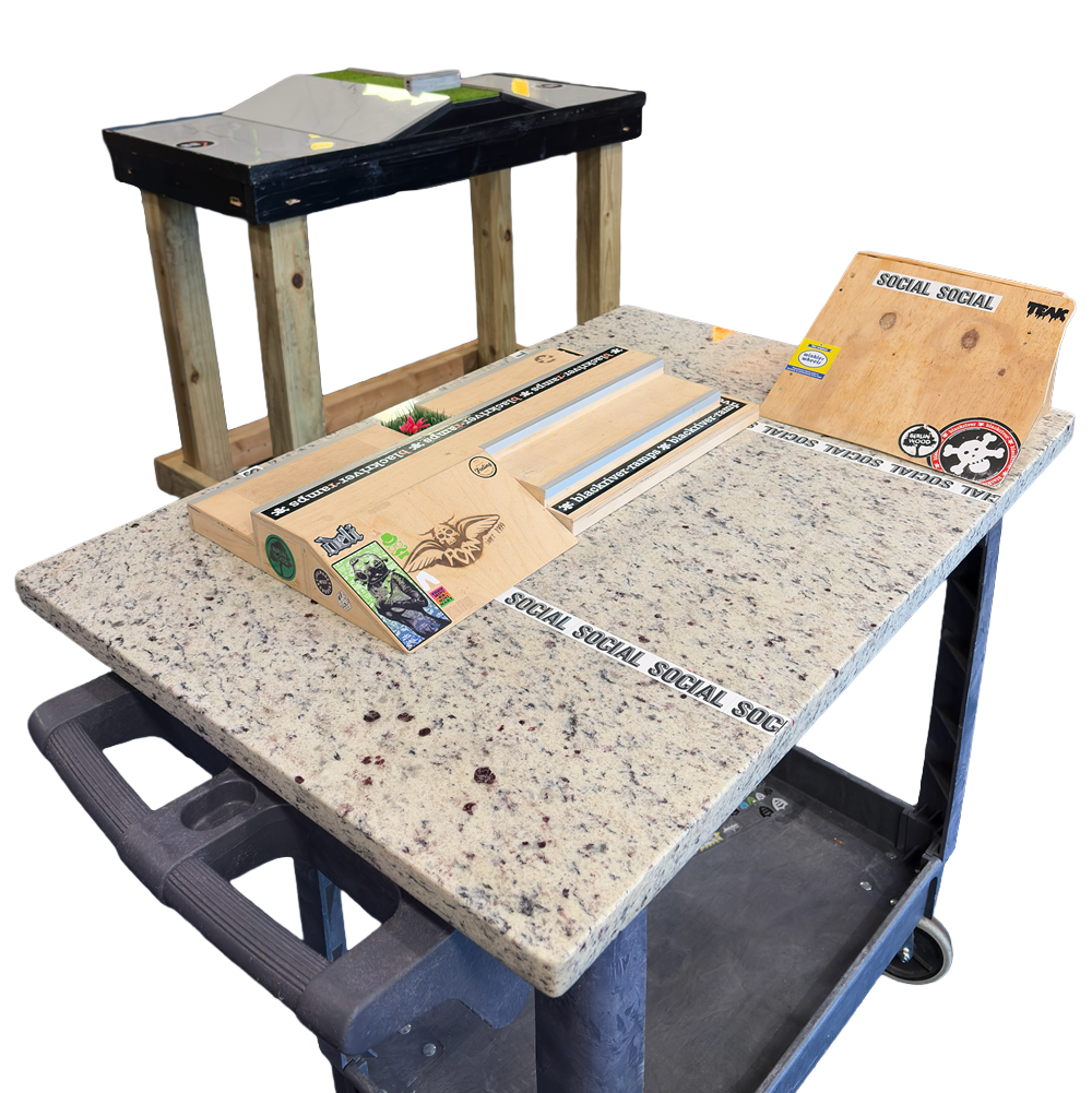 Granite Game of Skate Fingerboard Park Table Top White 20x36