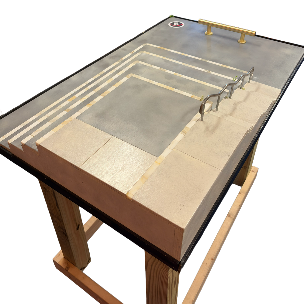 Warehouse Ramps Wallenberg Fingerboard Park w Stand Grey White 3x4