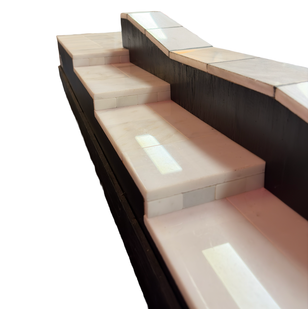 WAREHOUSE Ramps Tile Fingerboard Park Black White 1x5