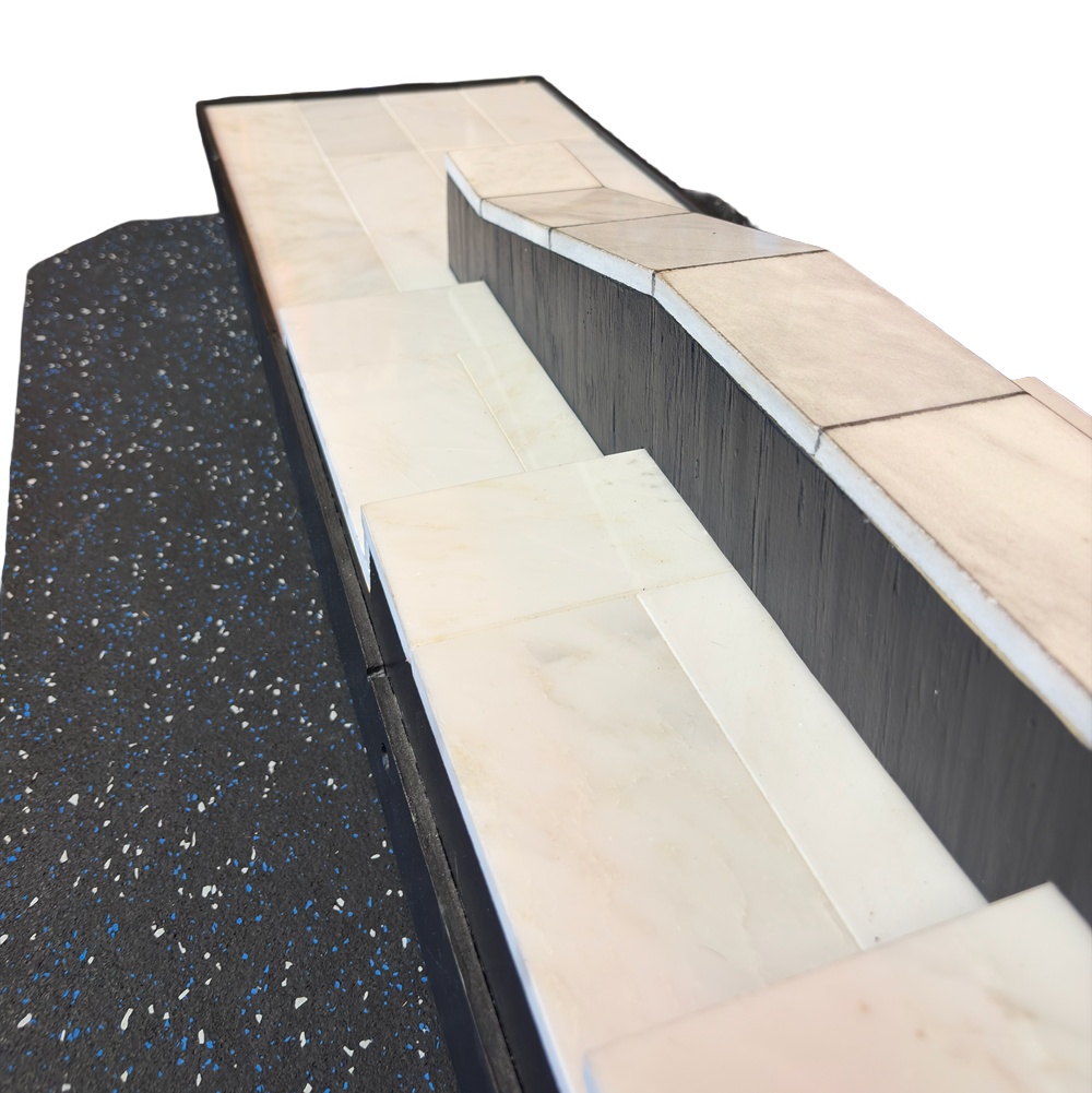 WAREHOUSE Ramps Tile Fingerboard Park Black White 1x5