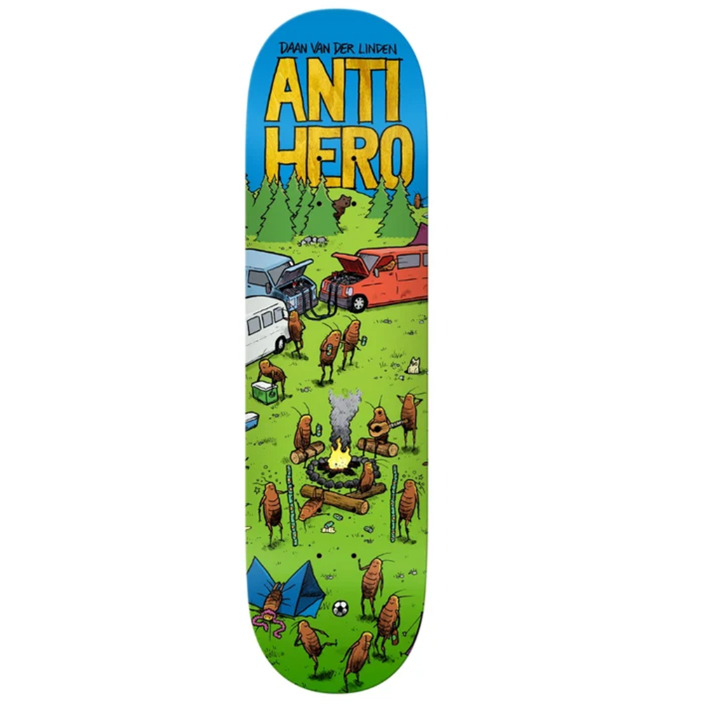 Anti Hero DAAN Roached Out II Skateboard Deck Green Blue 8.28x14.12WB