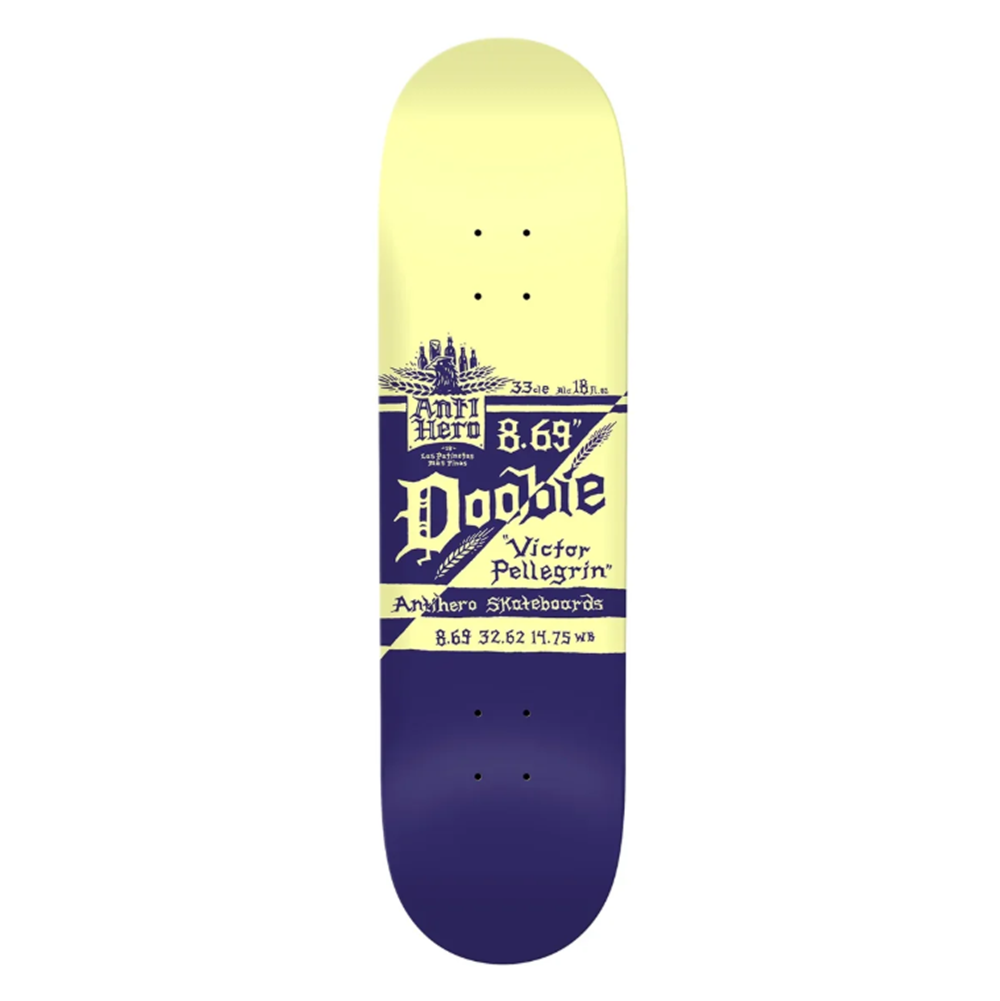 Anti Hero Doobie Mas Refrescos Skateboard Deck WhiteBlue 8.69x14.75WB