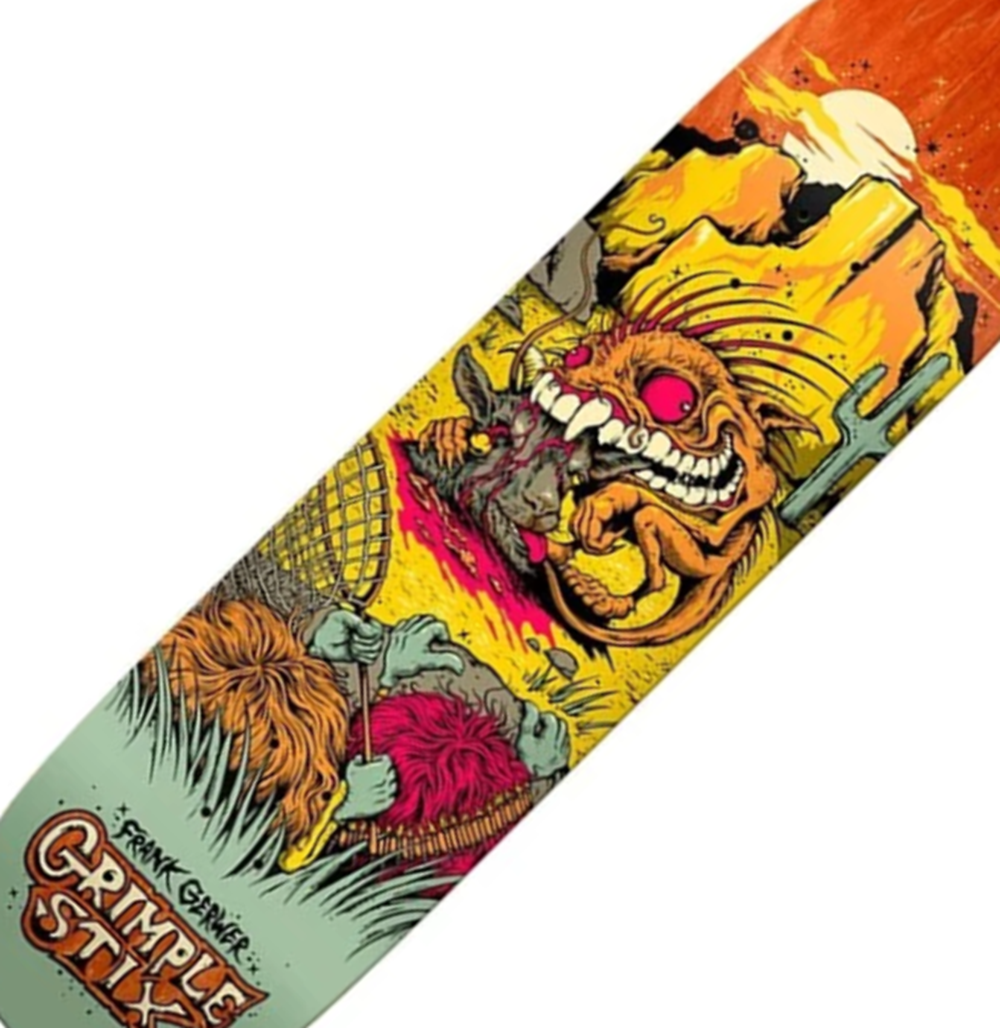 Anti Hero Gewer Gryptids Skateboard Deck Red Yellow Blue 8.25x14.38WB