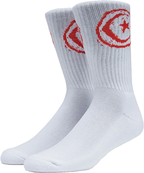 FOUNDATION STAR & MOON CREW SOCK WHITE