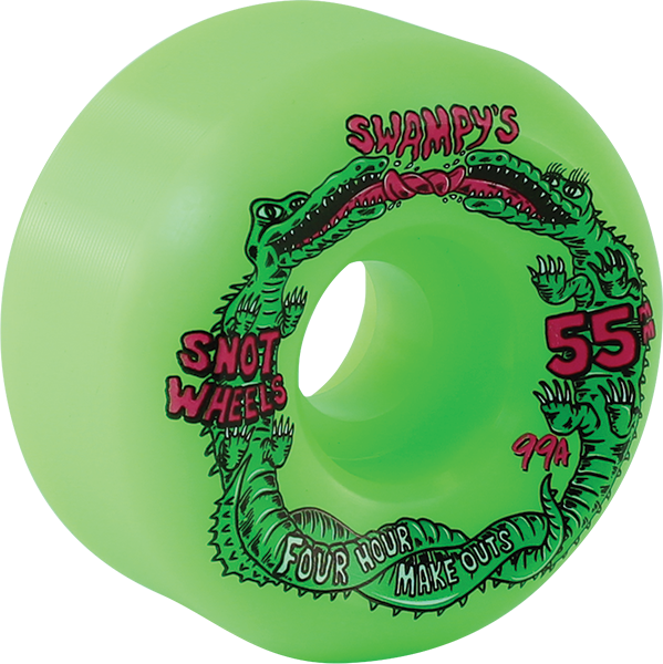 SNOT SWAMPY FOUR HOUR CONICAL 55MM 99A NEON GREEN WHEELS SET