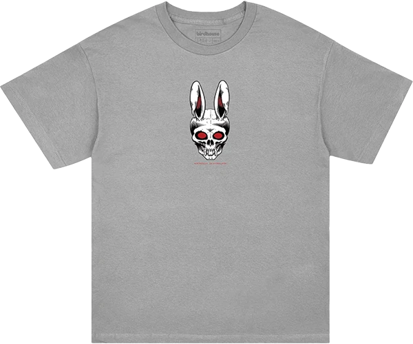 BIRDHOUSE RABBIT SKULL SS LARGE HEATHER GREY