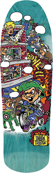 NEW DEAL HOWELL TRICYCLE KID SKATEBOARD DECK 9.63X30.75 TEAL