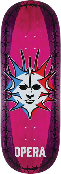 OPERA FATTIES TORN SPIKE SKATEBOARD DECK 11X32 PUR PINK EX7