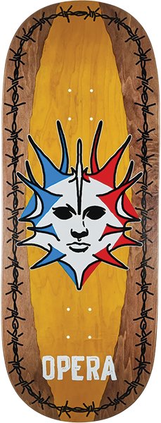 OPERA FATTIES TORN SPIKE SKATEBOARD DECK 12X32.4 BRN YEL EX7