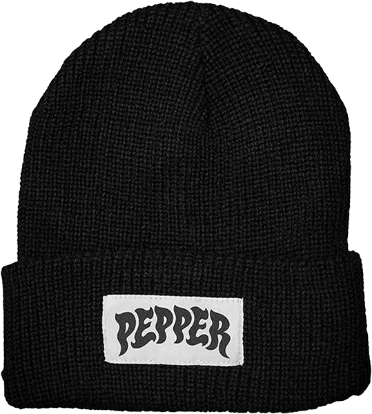 PEPPER LOGO BEANIE BLACK