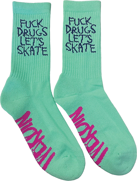 HEROIN FUCK DRUGS CREW SOCKS GREEN