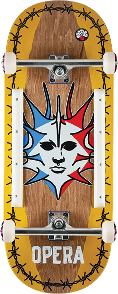 OPERA FATTIES TORN SPIKE SKATEBOARD COMPLETE 12X32.4 BRN YEL