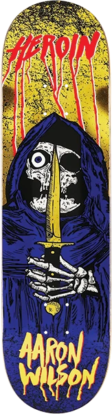 HEROIN WILSON KO2 SKULL PRIEST SKATEBOARD DECK 8.5