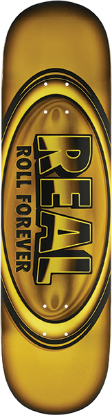 REAL OVAL DBX SKATEBOARD DECK 8.38 YELLOW FOIL