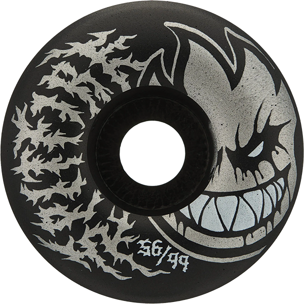 SPITFIRE F4 99a BH RADIAL FULL 56mm DEATHMASK II BLACK WHEELS SET