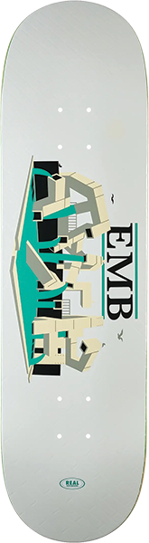 REAL EMB SKATEBOARD DECK 8.5 WHITE